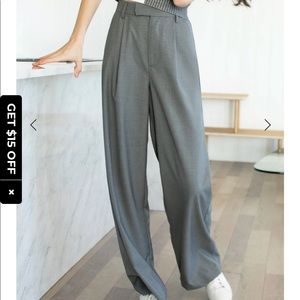 Grey wide leg pants